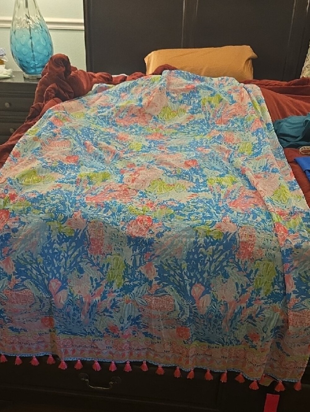 Lilly Pulitzer Bright Floral Tassel-Hem Beach/Pool Cover-up NWT - Picture 4 of 4